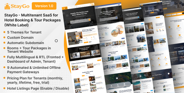 StayGo – Multitenant SAAS for Hotel Booking & Tour Packages (White Label)