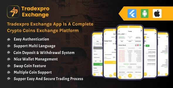 Tradexpro Exchange – Crypto Buy Sell and Trading Flutter Mobile App 4.1.1